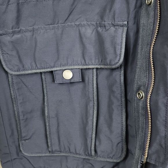 The Kooples Full Zip 5 Pocket Military Style Navy Blue Overcoat XS - Picture 8 of 8